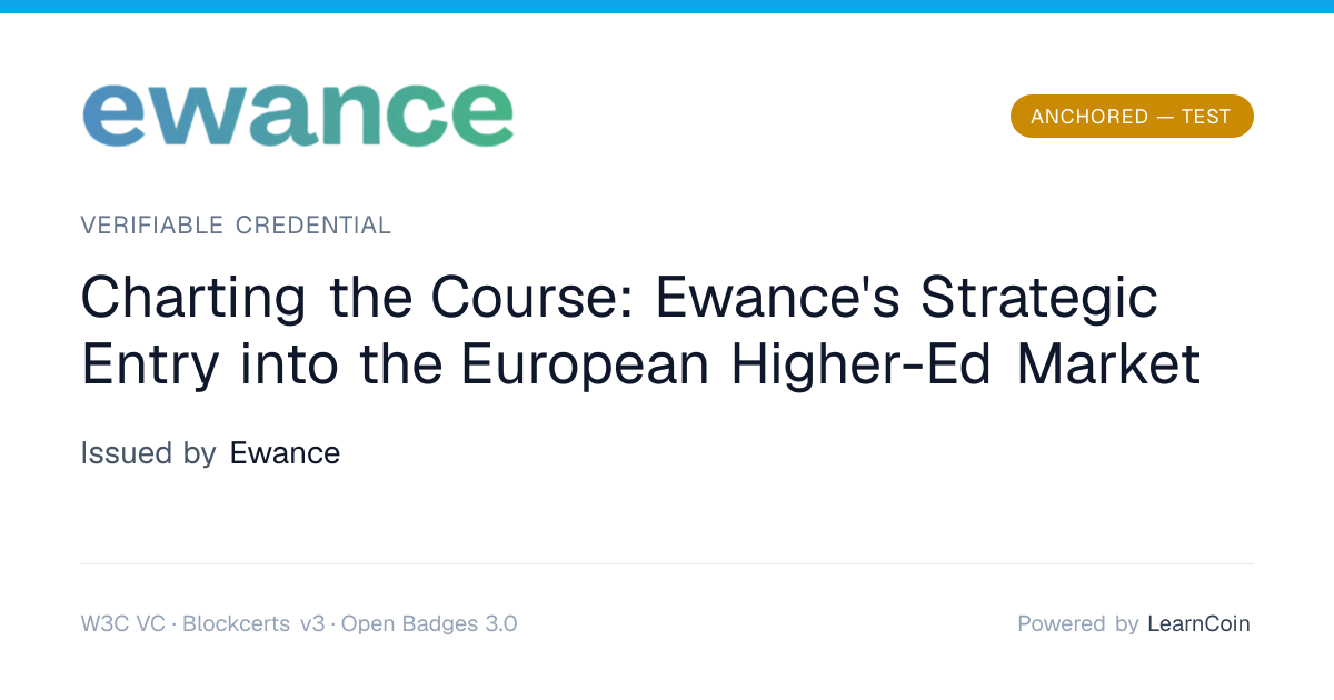 Charting the Course: Ewance's Strategic Entry into the European Higher-Ed Market.